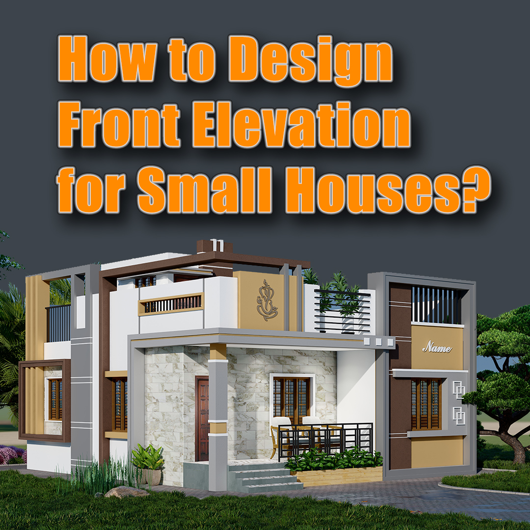 Modern small house front elevation design with stone cladding, balcony garden, and contemporary architectural style